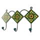 Forest Green Wheel Flower Ceramic Tile Wall Hook